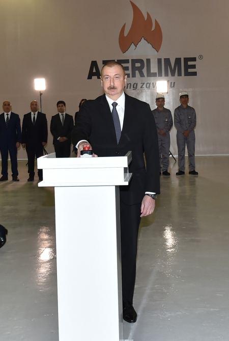 Президент Ильхам Алиев принял участие в открытии известкового завода (ФОТО/ВИДЕО)