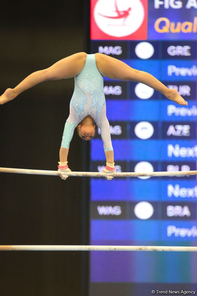 В Баку стартовал первый день соревнований Кубка мира FIG по спортивной гимнастике (ФОТО)