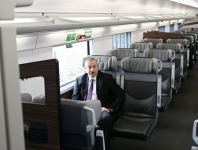 Президент Ильхам Алиев принял участие в открытии после реконструкции участка Пиршаги-Горадил-Новханы-Сумгайыт Абшеронской кольцевой железной дороги (ФОТО/ВИДЕО)