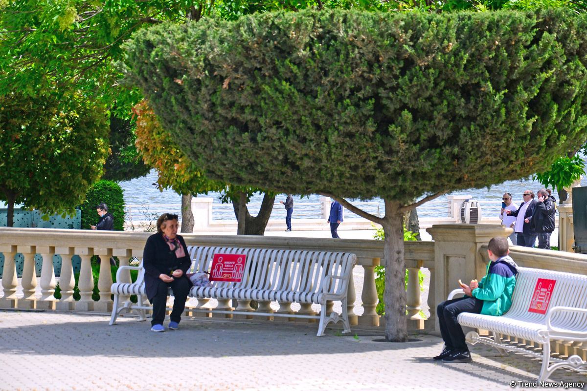Бакинский бульвар после смягчения карантина (ФОТО)