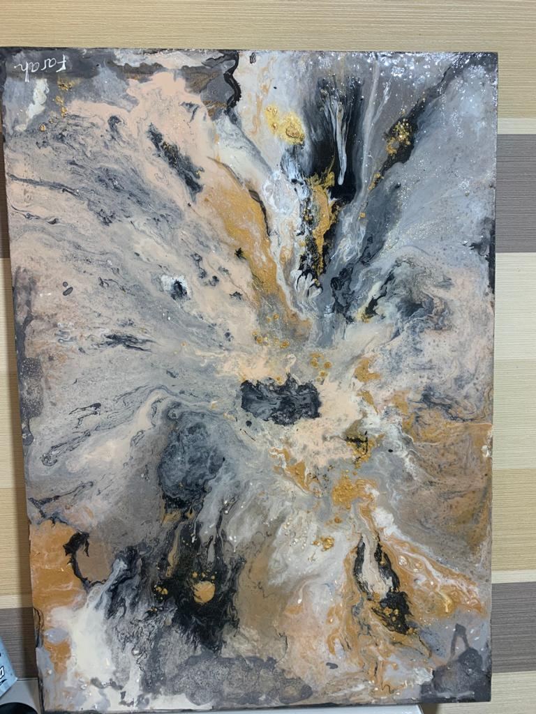 Акриловый и полимерный карантин Фарах Алиевой: Бурлящий океан, Вселенная... (ВИДЕО, ФОТО)