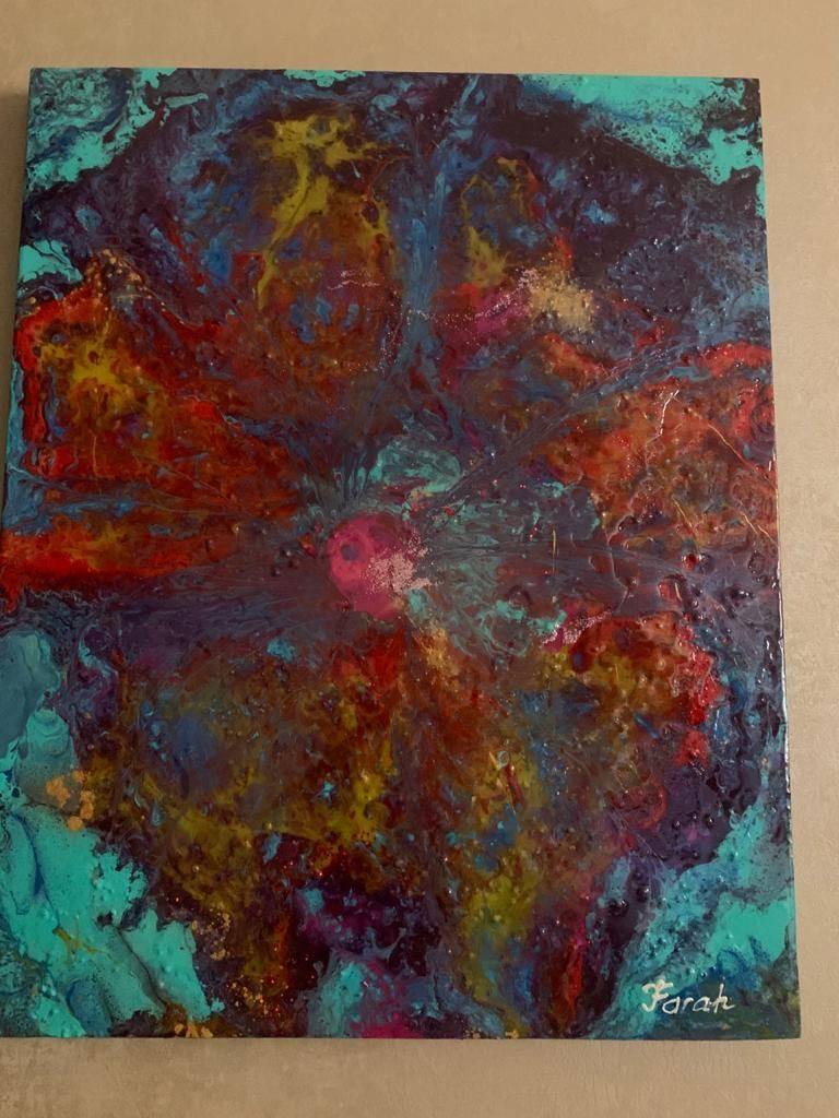 Акриловый и полимерный карантин Фарах Алиевой: Бурлящий океан, Вселенная... (ВИДЕО, ФОТО)