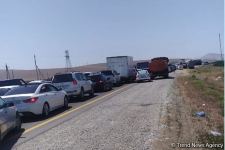 На выезде из Баку наблюдается большой затор (ФОТО)