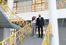 Президент Ильхам Алиев и Первая леди Мехрибан Алиева ознакомились со строительством нового здания Гянджинского государственного драмтеатра (ФОТО/ВИДЕО)