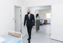 Президент Ильхам Алиев и Первая леди Мехрибан Алиева приняли участие в открытии больницы модульного типа в Гяндже (ФОТО/ВИДЕО) (версия 2)