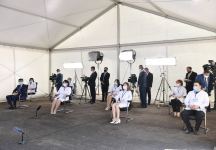 Президент Ильхам Алиев и Первая леди Мехрибан Алиева приняли участие в открытии больницы модульного типа в Гяндже (ФОТО/ВИДЕО) (версия 2)