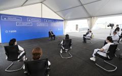 Президент Ильхам Алиев ознакомился с условиями, созданными в больнице модульного типа в Шеки (ФОТО)