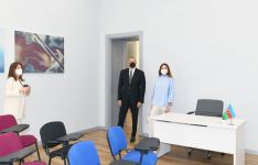 Президент Ильхам Алиев и Первая леди Мехрибан Алиева приняли участие в открытии после капитального ремонта Детской школы искусств в Баку (ФОТО)