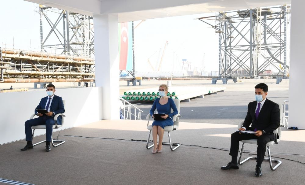 Президент Ильхам Алиев принял участие в церемонии закладки фундамента морских операций на месторождении «Абшерон» (ФОТО/ВИДЕО)