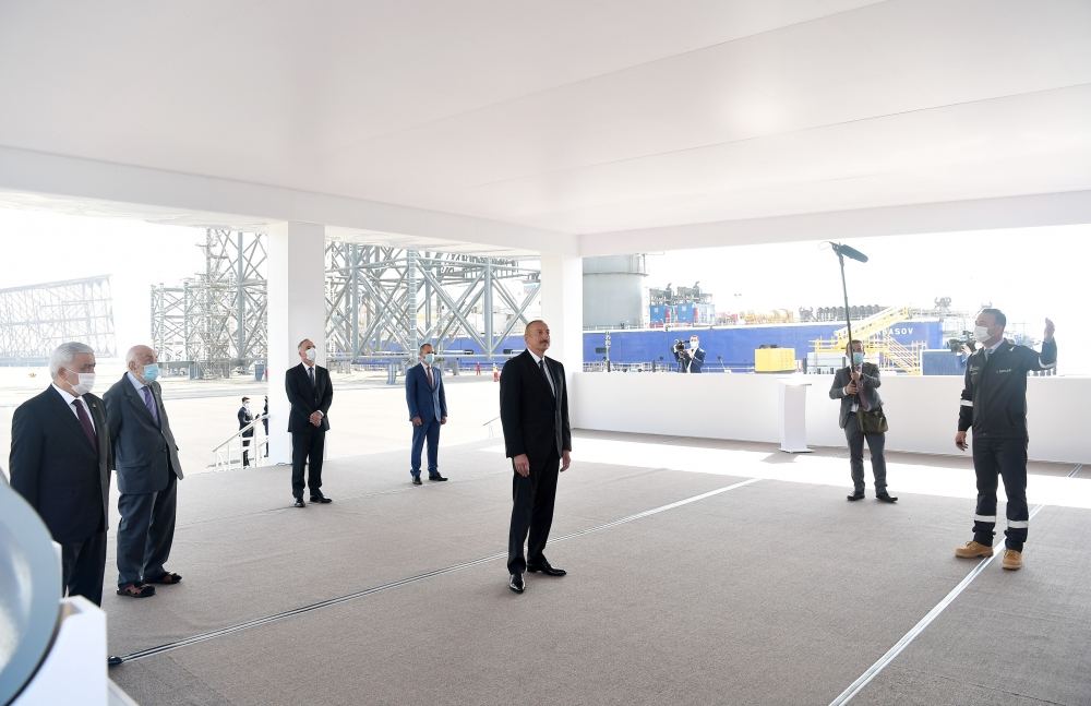 Президент Ильхам Алиев принял участие в церемонии закладки фундамента морских операций на месторождении «Абшерон» (ФОТО/ВИДЕО)