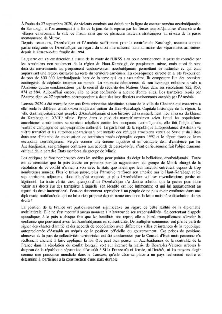 Потомок Зейналабдина Тагиева из Франции поддержал Азербайджан в борьбе с армянской оккупацией (ФОТО)