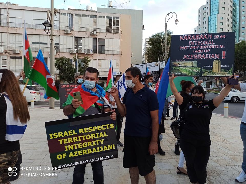 Şəhidlər ölməz, Vətən bölünməz! Акция в крупнейшем городе Израиля против армянских агрессоров (ВИДЕО,ФОТО)