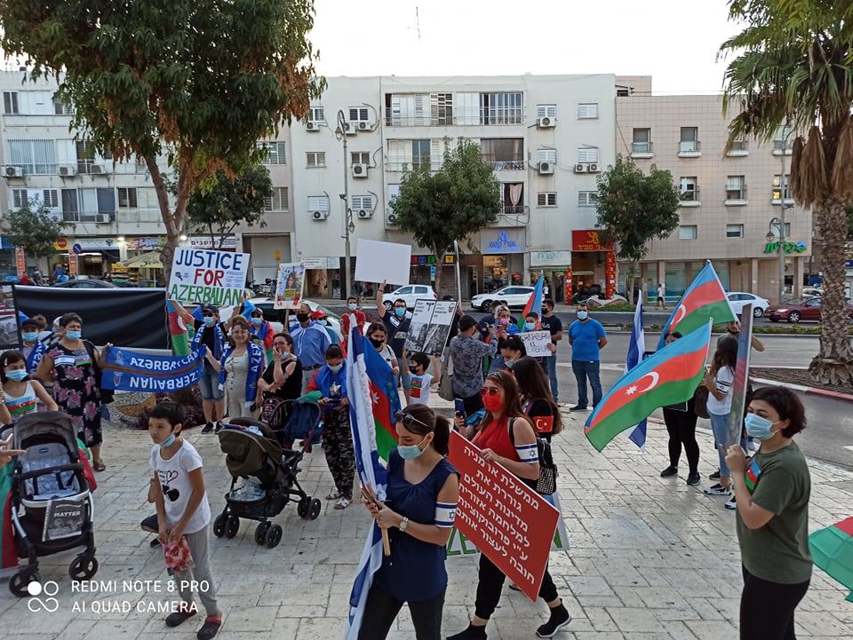 Şəhidlər ölməz, Vətən bölünməz! Акция в крупнейшем городе Израиля против армянских агрессоров (ВИДЕО,ФОТО)