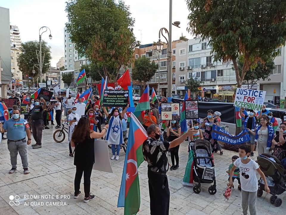 Şəhidlər ölməz, Vətən bölünməz! Акция в крупнейшем городе Израиля против армянских агрессоров (ВИДЕО,ФОТО)