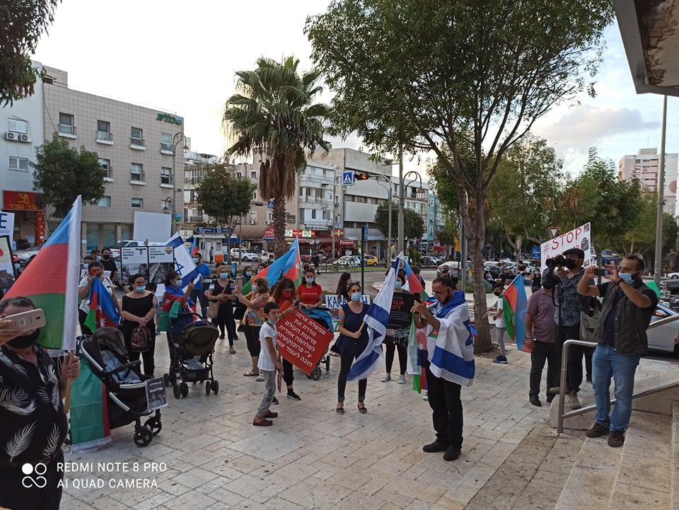 Şəhidlər ölməz, Vətən bölünməz! Акция в крупнейшем городе Израиля против армянских агрессоров (ВИДЕО,ФОТО)