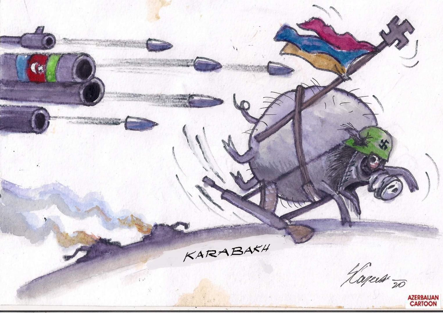 Русские и азербайджанцы показали уродливое лицо армянского фашизма в карикатурах (ФОТО)