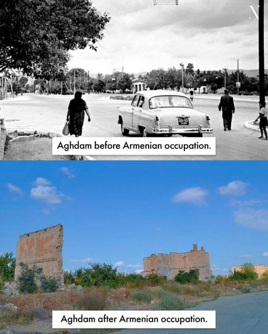 Агдам: до и после – факты армянского вандализма! Посмотрите, какой был прекрасный город, и что от него осталось (ФОТО)