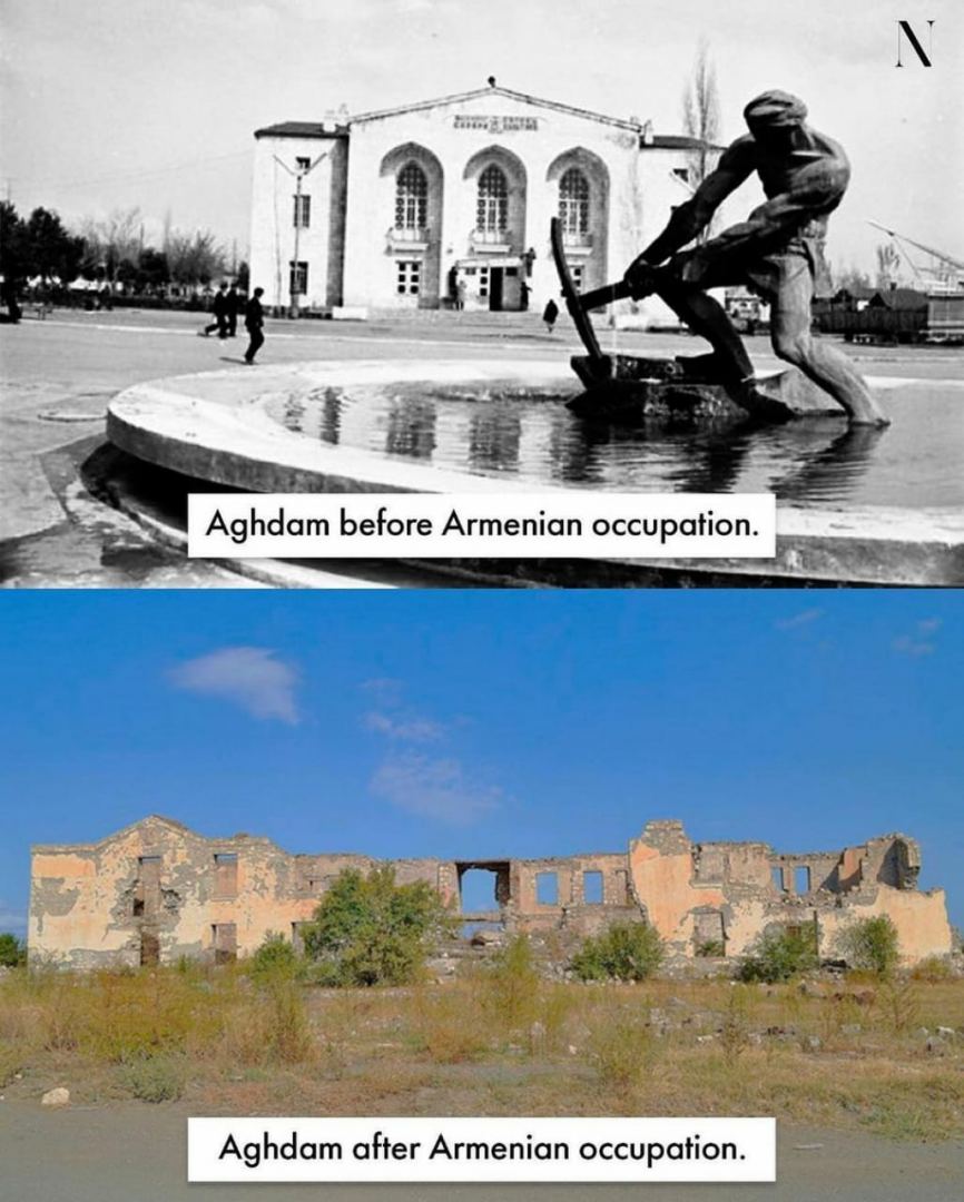Агдам: до и после – факты армянского вандализма! Посмотрите, какой был прекрасный город, и что от него осталось (ФОТО)