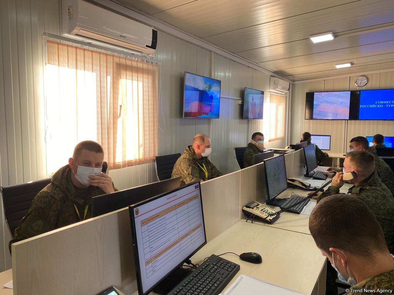 Группа российских и азербайджанских журналистов побывала в Турецко-российском совместном мониторинговом центре в Агдаме - репортаж Trend TV