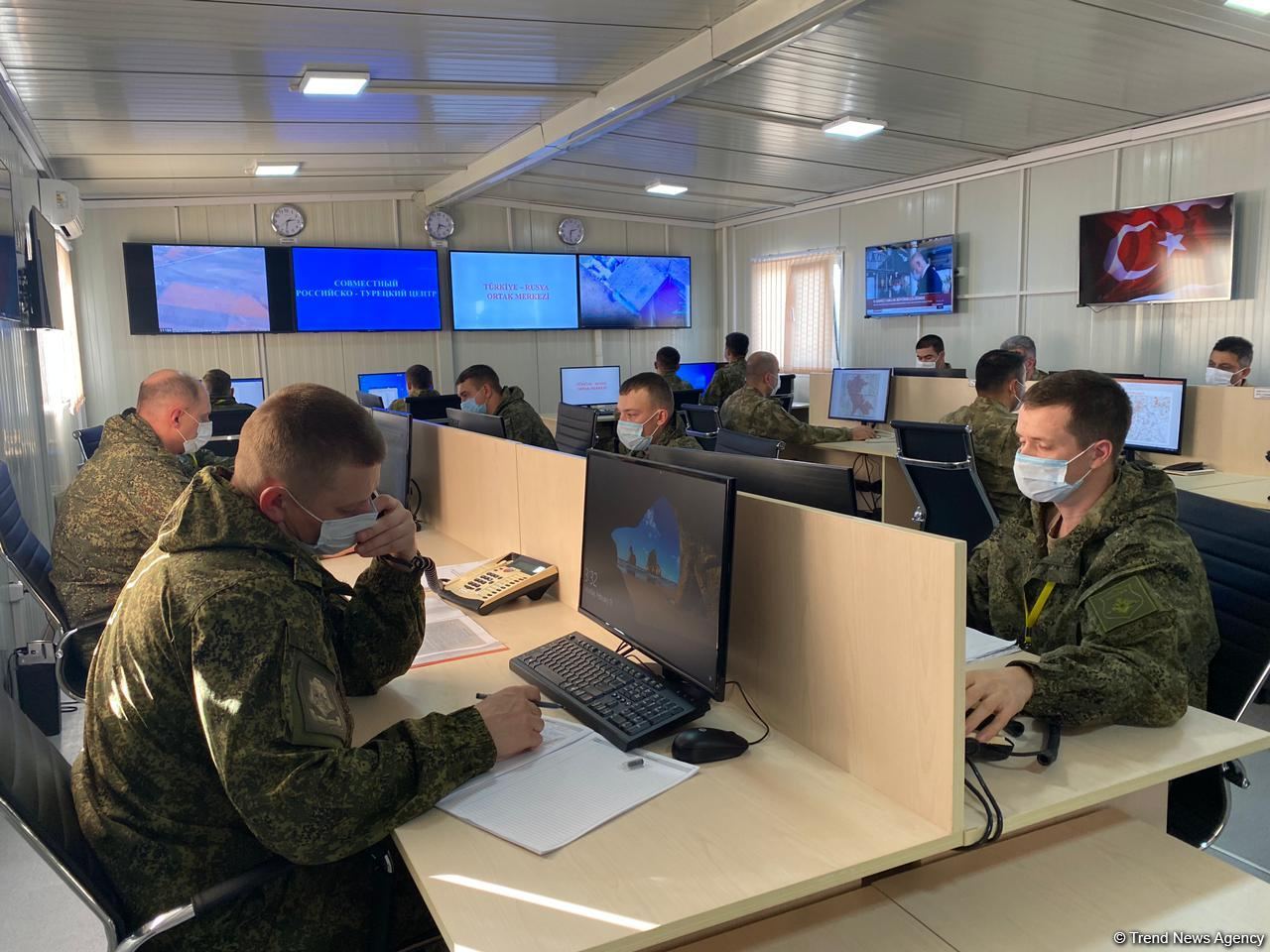 Группа российских и азербайджанских журналистов побывала в Турецко-российском совместном мониторинговом центре в Агдаме - репортаж Trend TV