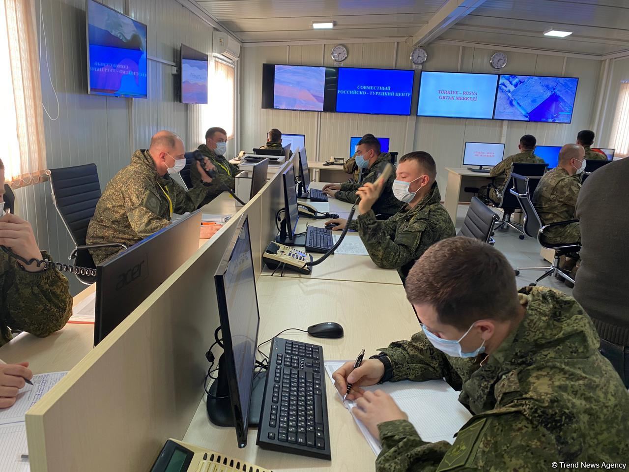 Группа российских и азербайджанских журналистов побывала в Турецко-российском совместном мониторинговом центре в Агдаме - репортаж Trend TV