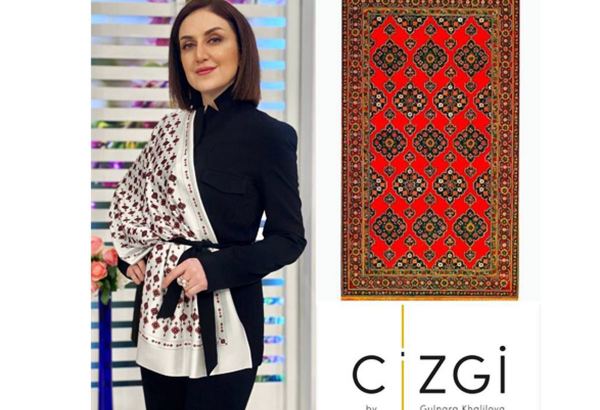 Гюльнара Халилова представила шелковые шарфы с орнаментами Карабахских ковров (ФОТО)