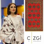 Гюльнара Халилова представила шелковые шарфы с орнаментами Карабахских ковров (ФОТО)