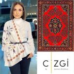 Гюльнара Халилова представила шелковые шарфы с орнаментами Карабахских ковров (ФОТО)