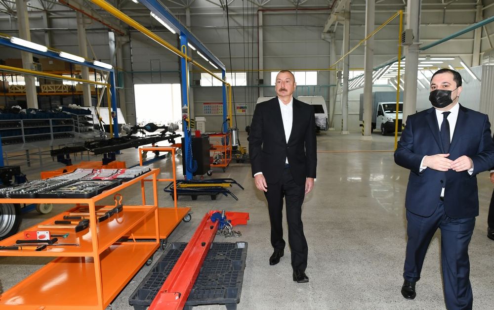 Президент Ильхам Алиев принял участие в открытии Гаджигабульского промышленного квартала (ФОТО)