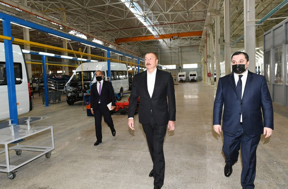 Президент Ильхам Алиев принял участие в открытии Гаджигабульского промышленного квартала (ФОТО)