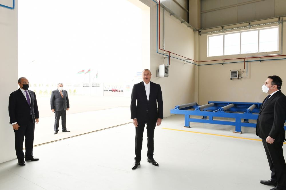 Президент Ильхам Алиев принял участие в открытии Гаджигабульского промышленного квартала (ФОТО)