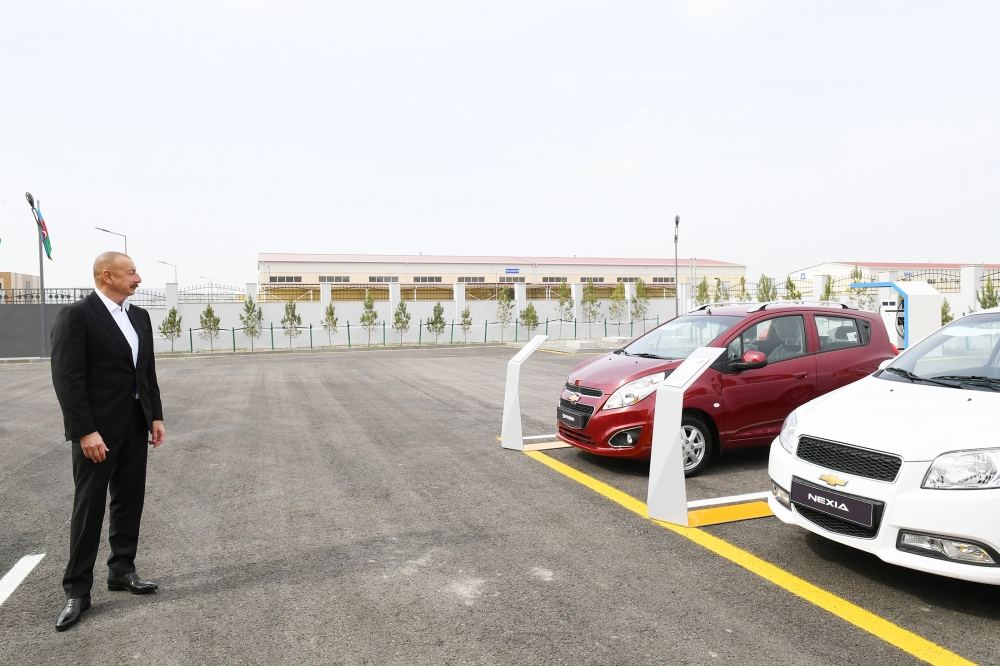 Президент Ильхам Алиев принял участие в открытии Гаджигабульского промышленного квартала (ФОТО)