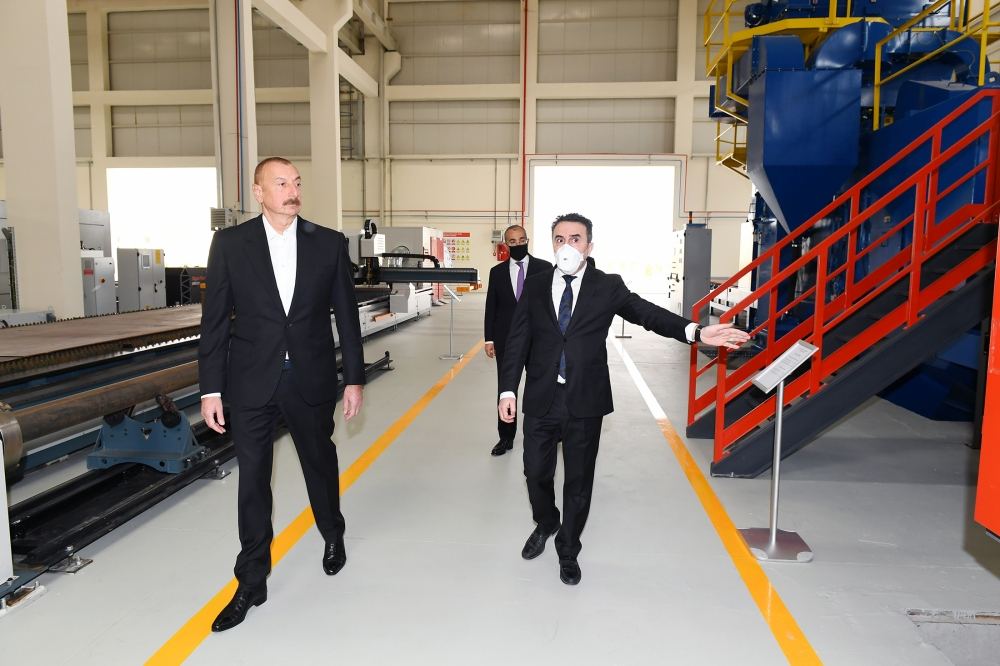 Президент Ильхам Алиев принял участие в открытии Гаджигабульского промышленного квартала (ФОТО)