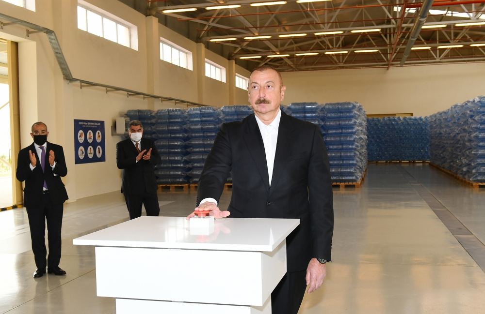 Президент Ильхам Алиев принял участие в открытии Гаджигабульского промышленного квартала (ФОТО)