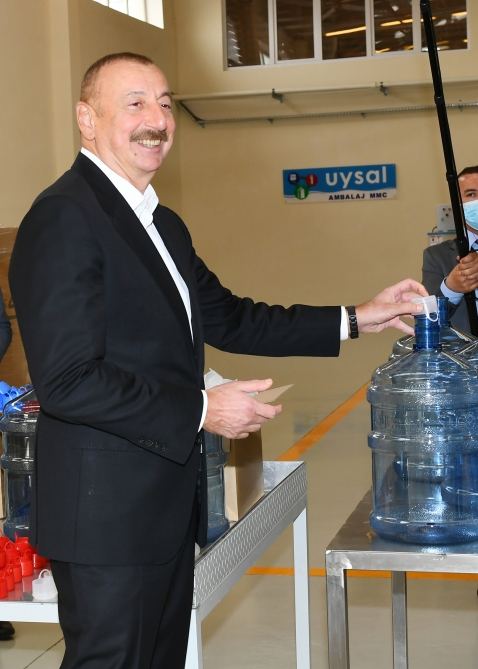 Президент Ильхам Алиев принял участие в открытии Гаджигабульского промышленного квартала (ФОТО)