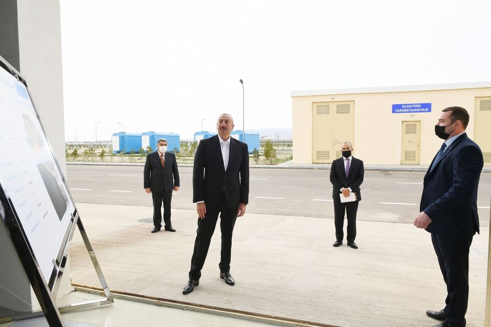 Президент Ильхам Алиев принял участие в открытии Гаджигабульского промышленного квартала (ФОТО)