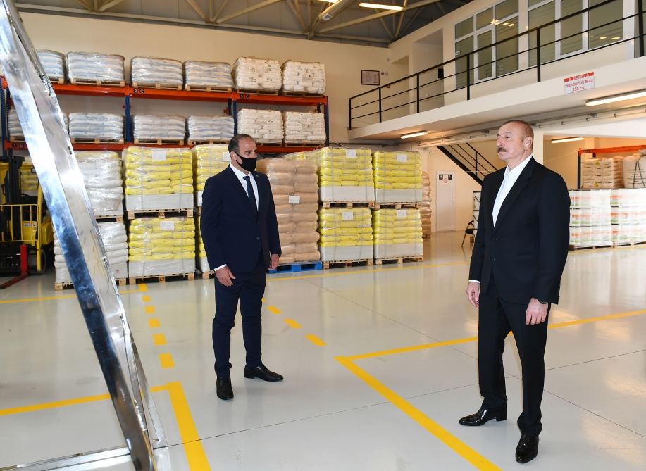 Президент Ильхам Алиев принял участие в открытии Гаджигабульского промышленного квартала (ФОТО)