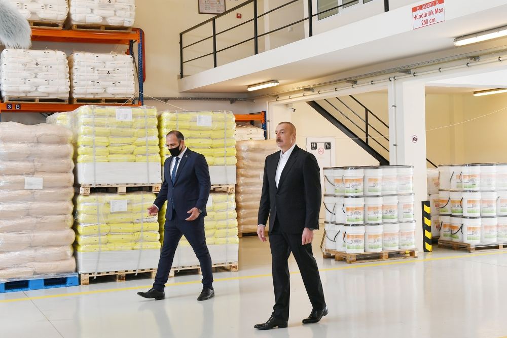 Президент Ильхам Алиев принял участие в открытии Гаджигабульского промышленного квартала (ФОТО)