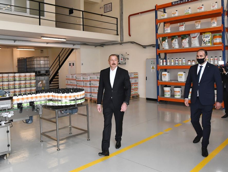 Президент Ильхам Алиев принял участие в открытии Гаджигабульского промышленного квартала (ФОТО)