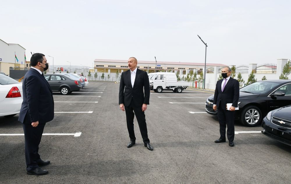 Президент Ильхам Алиев принял участие в открытии Гаджигабульского промышленного квартала (ФОТО)