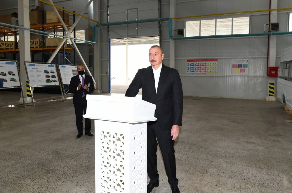 Президент Ильхам Алиев принял участие в открытии Гаджигабульского промышленного квартала (ФОТО)