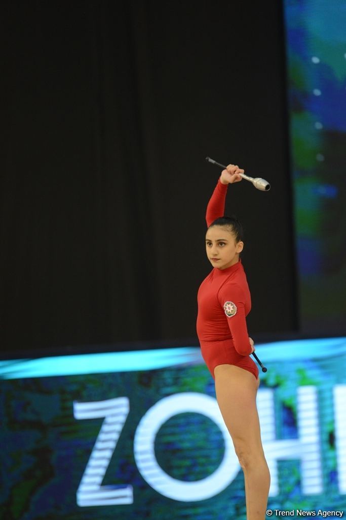 Кубок мира в Баку: результаты выступлений азербайджанских гимнасток в упражнениях с булавами и лентой (ФОТО)
