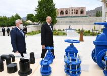 Президент Ильхам Алиев принял участие в открытии проекта реконструкции систем питьевого водоснабжения в Ордубаде (ФОТО)