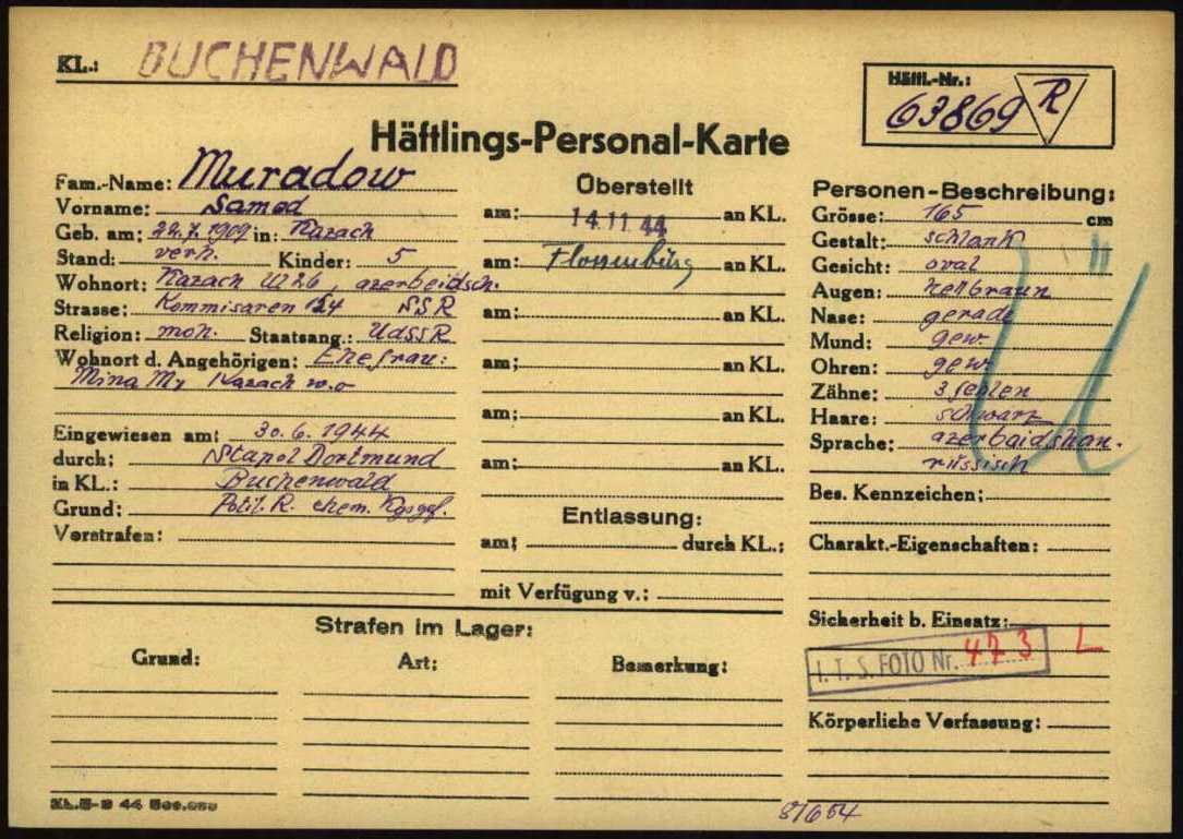 Узник №63869. Удивительная судьба азербайджанского солдата, чудом выжившего в "лагере смерти" Бухенвальд (ФОТО)