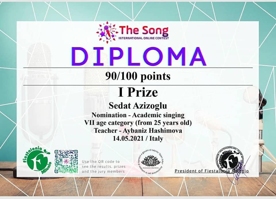 Воспитанники Айбениз Гашимовой признаны лучшими в престижном конкурсе Италии (ФОТО)