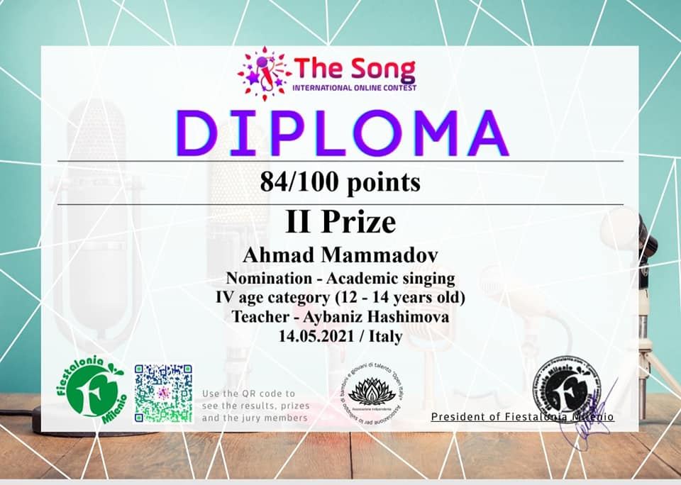 Воспитанники Айбениз Гашимовой признаны лучшими в престижном конкурсе Италии (ФОТО)