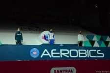 В Баку состоялась церемония награждения победителей Всемирных соревнований по аэробной гимнастике в индивидуальной программе у женщин и среди трио (ФОТО)