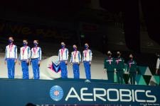 В Баку состоялась церемония награждения победителей Всемирных соревнований по аэробной гимнастике в индивидуальной программе у женщин и среди трио (ФОТО)