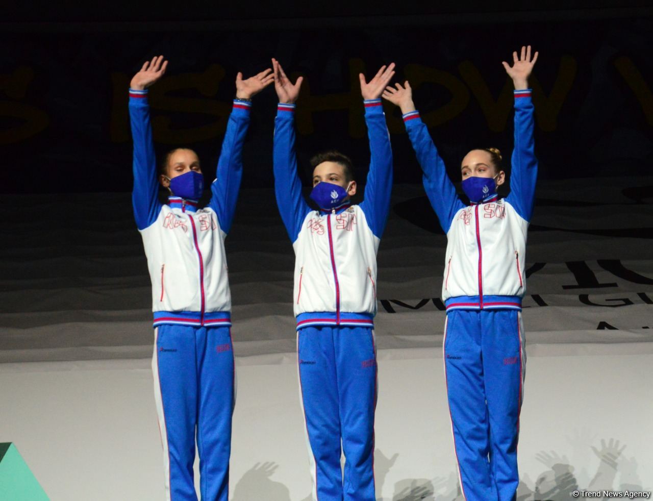 В Баку состоялась церемония награждения победителей Всемирных соревнований по аэробной гимнастике в индивидуальной программе у женщин и среди трио (ФОТО)