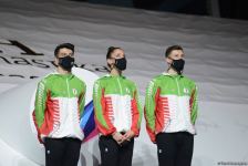 В Баку состоялась церемония награждения победителей ЧМ по аэробике среди трио и в индивидуальной программе у женщин (ФОТО)